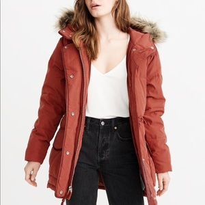 Abercrombie Faux fur hooded puffer jacket (NEW)
